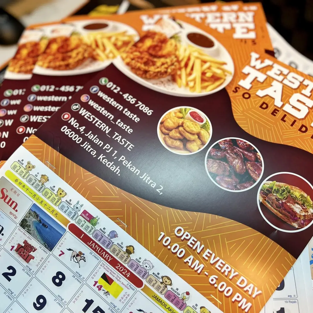 Contoh hasil cetakan Wall Calendar Western Taste