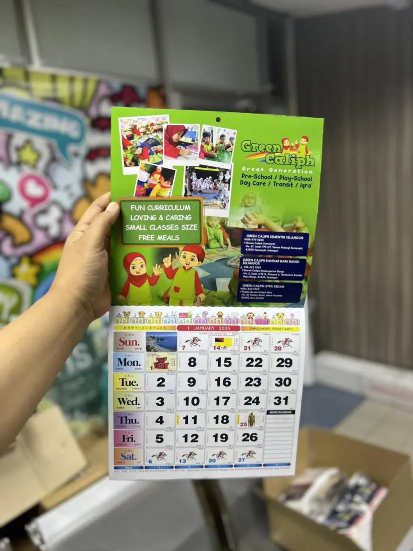 Contoh hasil cetakan Wall Calendar sekolah