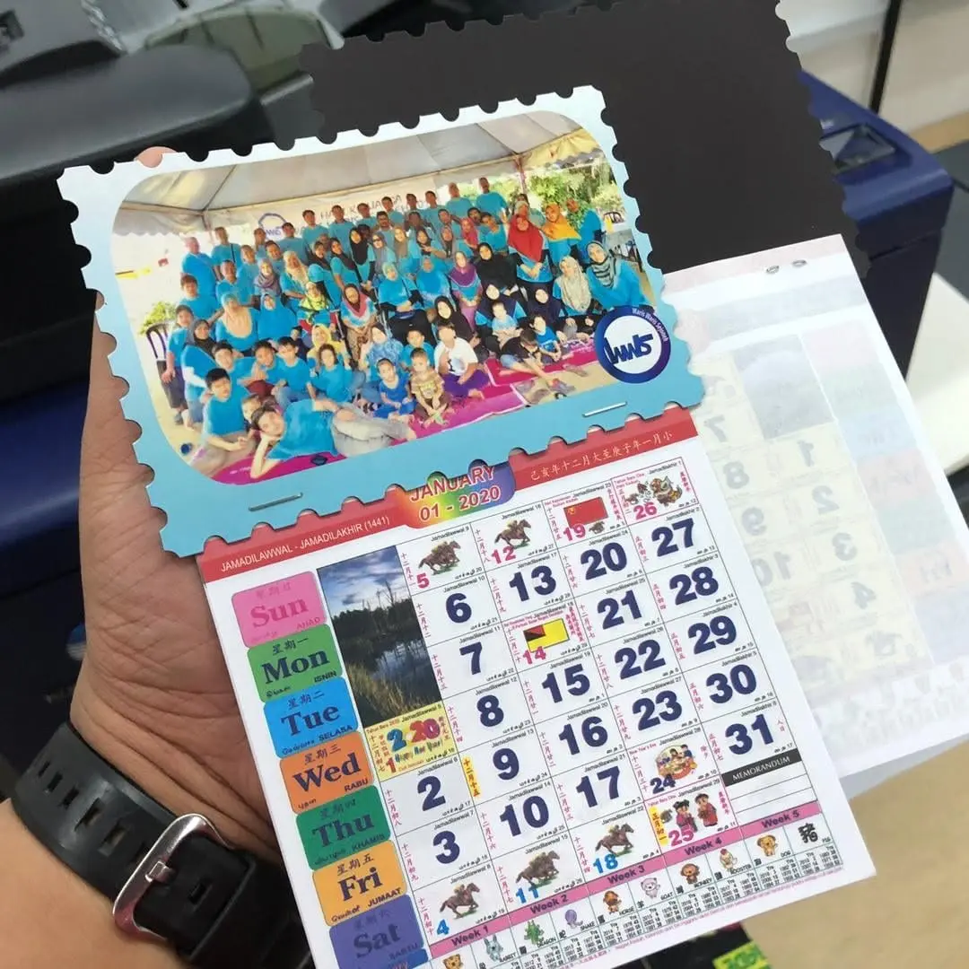 Pilihan hasil cetakan sebenar Magnetic Calendar Invi Print